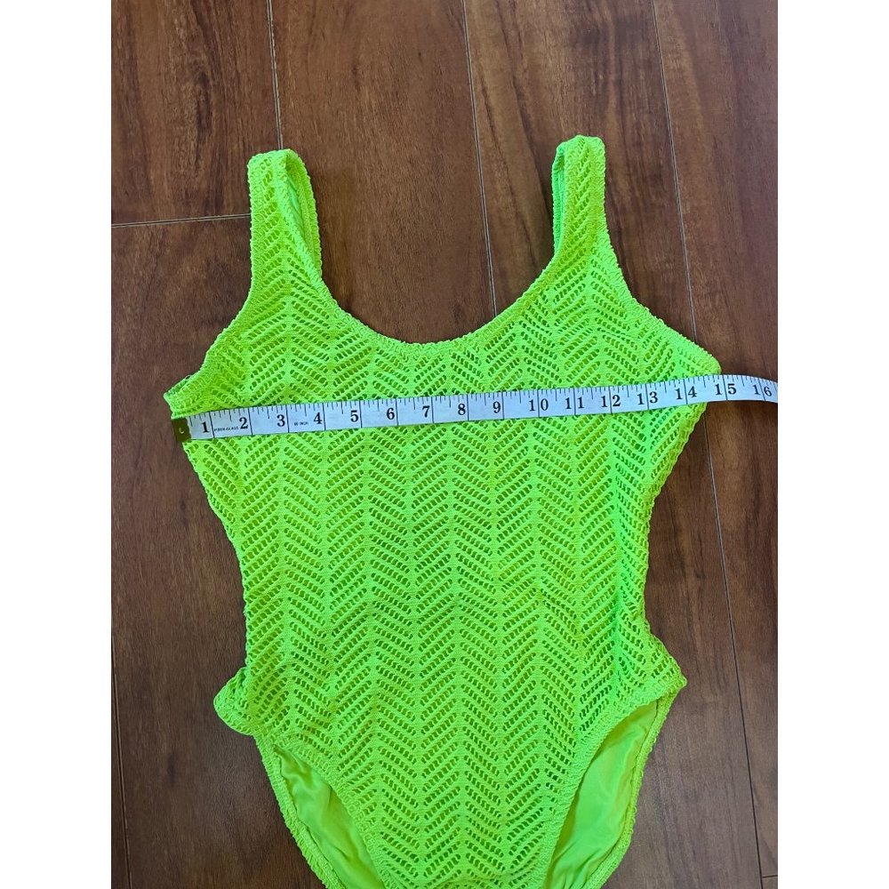 COCO CLUB NEON GREEN One Piece Swimsuit Cut Out Design - Picture 4 of 7